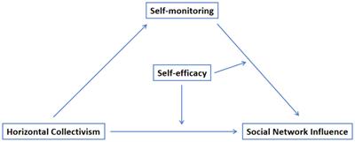 Relationship between horizontal collectivism and social network influence among college students: mediating effect of self-monitoring and moderating effect of self-efficacy